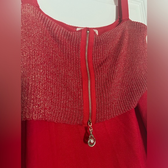 Red Sweater Dress - Picture 3 of 8